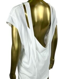 Fabletics Valhalla  Low Open Back T-Shirt, Jersey Cotton, Size S, White